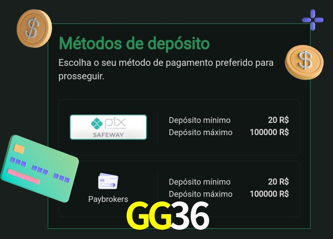O cassino GG36 oferece uma grande variedade de métodos de pagamento
